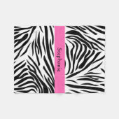 Zwart-witzebra afdrukken met hot-roze fleece deken (Voorkant (Horizontaal))