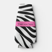 Zwart-witzebra afdrukken met hot-roze flesjeskoeler (Voorkant)
