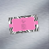 Zwart-witzebra afdrukken met hot-roze magnetisch visitekaartje (Voorbeeld)