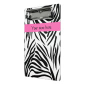 Zwart-witzebra afdrukken met hot-roze mini klembord (Angled2)