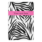 Zwart-witzebra afdrukken met hot-roze mini klembord (Achterkant)