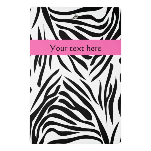 Zwart-witzebra afdrukken met hot-roze mini klembord (Achterkant)