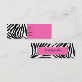 Zwart-witzebra afdrukken met hot-roze mini visitekaartje (Voorkant / Achterkant)