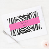 Zwart-witzebra afdrukken met hot-roze rechthoekige sticker (Envelop)