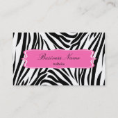 Zwart-witzebra afdrukken met hot-roze visitekaartje (Achterkant)