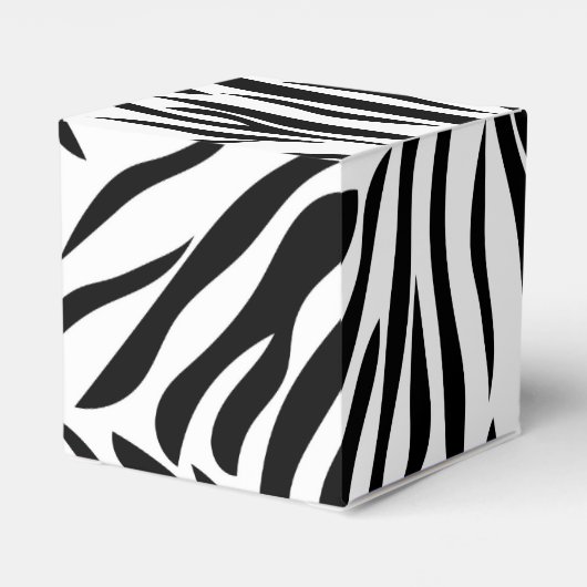 Zwart-witzebra afdrukken met warmroze verjaardag bedankdoosjes (Achterkant)