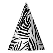 Zwart-witzebra afdrukken met warmroze verjaardag feesthoedjes (Achterkant)