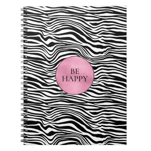 Zwart-witzebra afdrukken notitieboek (Voorkant)