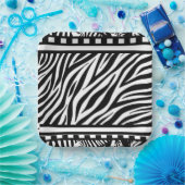 Zwart-witzebra afdrukken papieren bordje (Feest)