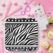 Zwart-witzebra afdrukken papieren bordje (Feest)