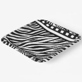 Zwart-witzebra afdrukken papieren bordje (Gebogen)