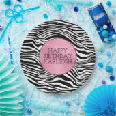 Zwart-witzebra afdrukken papieren bordje (Feest)