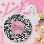 Zwart-witzebra afdrukken papieren bordje (Feest)