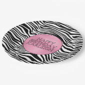 Zwart-witzebra afdrukken papieren bordje (Gekanteld)