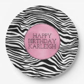 Zwart-witzebra afdrukken papieren bordje (Voorkant)