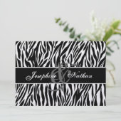 Zwart-witzebra Afdrukken Persoonlijk huwelijk Kaart (Staand voorkant)