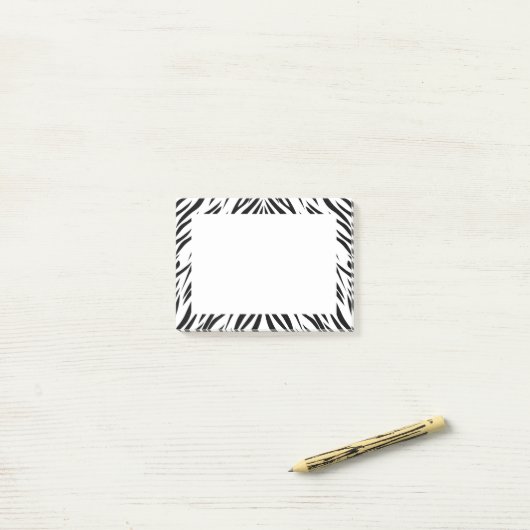 Zwart-witzebra afdrukken post-it® notes (Op bureau)