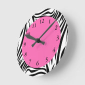 Zwart-witzebra afdrukken ronde klok (Hoek)