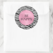 Zwart-witzebra afdrukken ronde sticker (Tas)