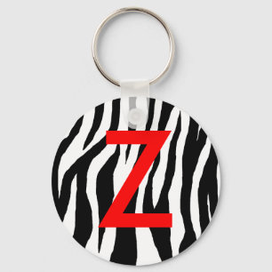 Zwart-witzebra afdrukken sleutelhanger