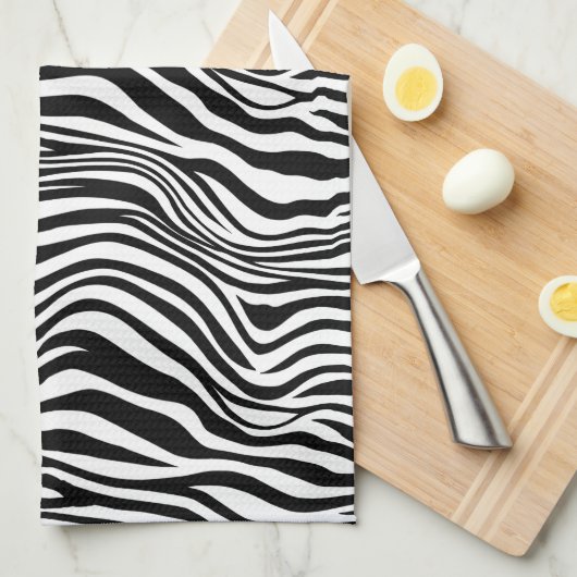 Zwart-witzebra afdrukken theedoek (Quarter Fold)