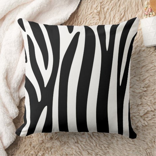 Zwart-witzebra afdrukken - Throw Cushion Kussen (Deken)