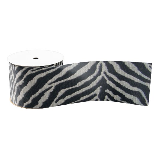 Zwart-witzebraafdrukken Grosgrain Lint (Spoel)