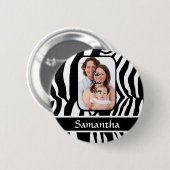 Zwart-witzebraafdrukken Ronde Button 5,7 Cm (Voorkant /achterkant)