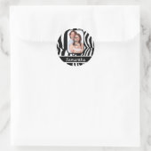 Zwart-witzebraafdrukken Ronde Sticker (Tas)