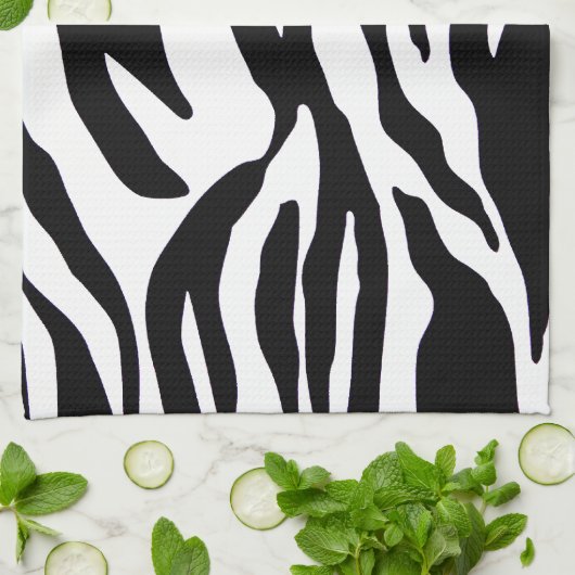 Zwart-witzebraafdrukken Theedoek (Gevouwen)