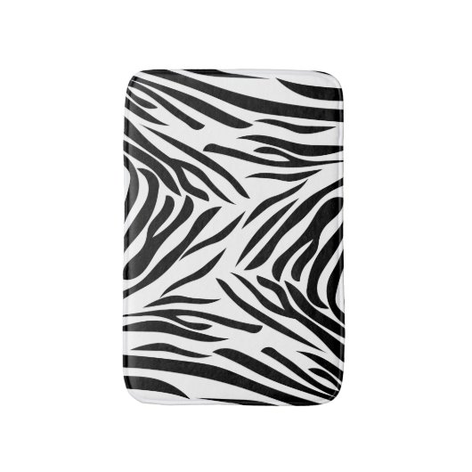 Zwart-witzebraafdrukpatroon Badmat (Voorkant Verticaal)