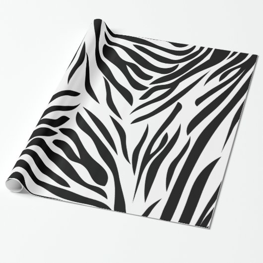 Zwart-witzebraafdrukpatroon Cadeaupapier (Uitgerold)