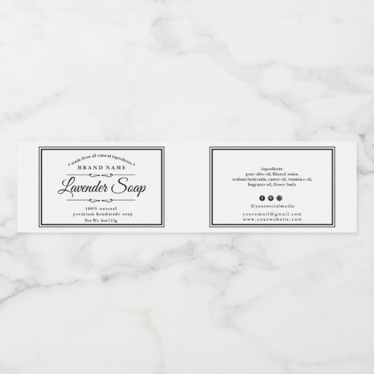 Zwart-witzeep-label Waterfles Etiket (Enkel label)