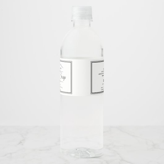 Zwart-witzeep-label Waterfles Etiket (Voorkant)