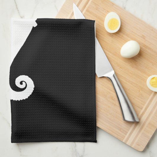 Zwart-witzeepaardje Theedoek (Quarter Fold)