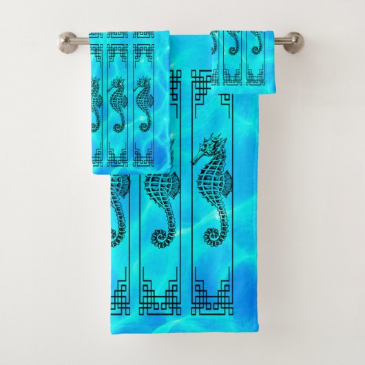 Zwart-witzeepaardje — Water Effect Bad Handdoek (Insitu)