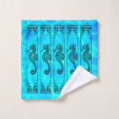 Zwart-witzeepaardje — Water Effect Bad Handdoek (Wasdoekje)