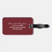 Zwart-witzwammen Marsala Monogram Bagagelabel (Achterkant horizontaal)