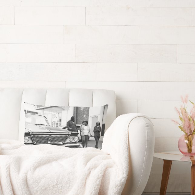 Zwart-witzwart-wit oude auto's kussen (Bank)