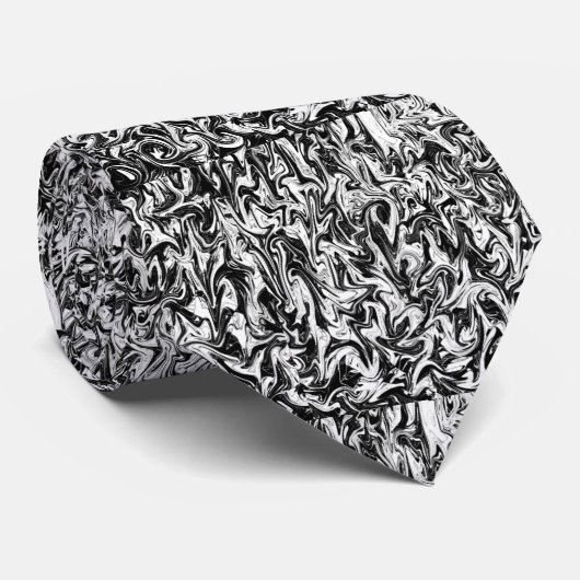 Zwart-witzwijn Stropdas (Opgerold)