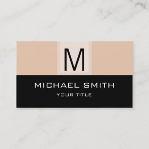 Zwart & woestijnzand Kleur Professionele Monogram Visitekaartje