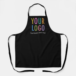 Zwart zakelijk apron met logo op maat schort