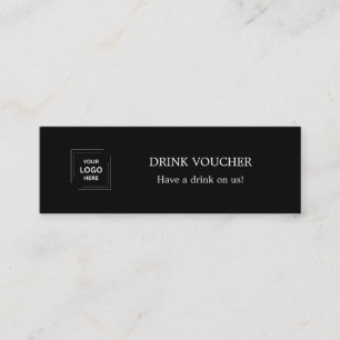 Zwart Zakelijk Bedrijfslogo Bedrijfs Drinkbonnetje Mini Visitekaartje