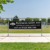 Zwart Zakelijk logo Bedrijf buiten 10' lang Vinyl Spandoek (Insitu)