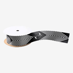 Zwart Zakelijk logo Bedrijfmerk Custom minimaal Satijnen Lint