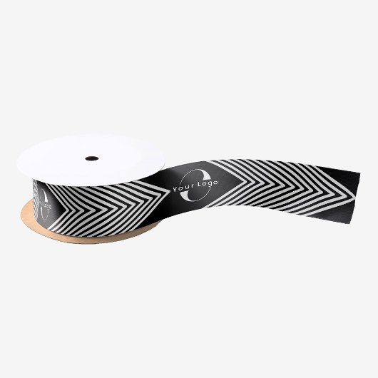 Zwart Zakelijk logo Bedrijfmerk Custom minimaal Satijnen Lint