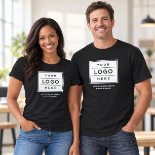 Zwart zakelijk logo Bedrijfsnaam Personeel T-shirt