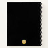 Zwart zakelijk logo merk notebook notitieboek (Achterkant)