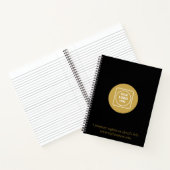 Zwart zakelijk logo merk notebook notitieboek (Binnen)