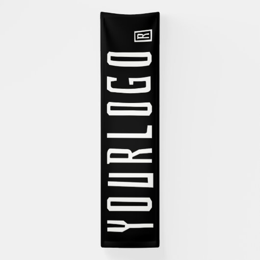 Zwart Zakelijk logo Minimaal merk Buiten 10 ' Lang Spandoek (Verticaal)